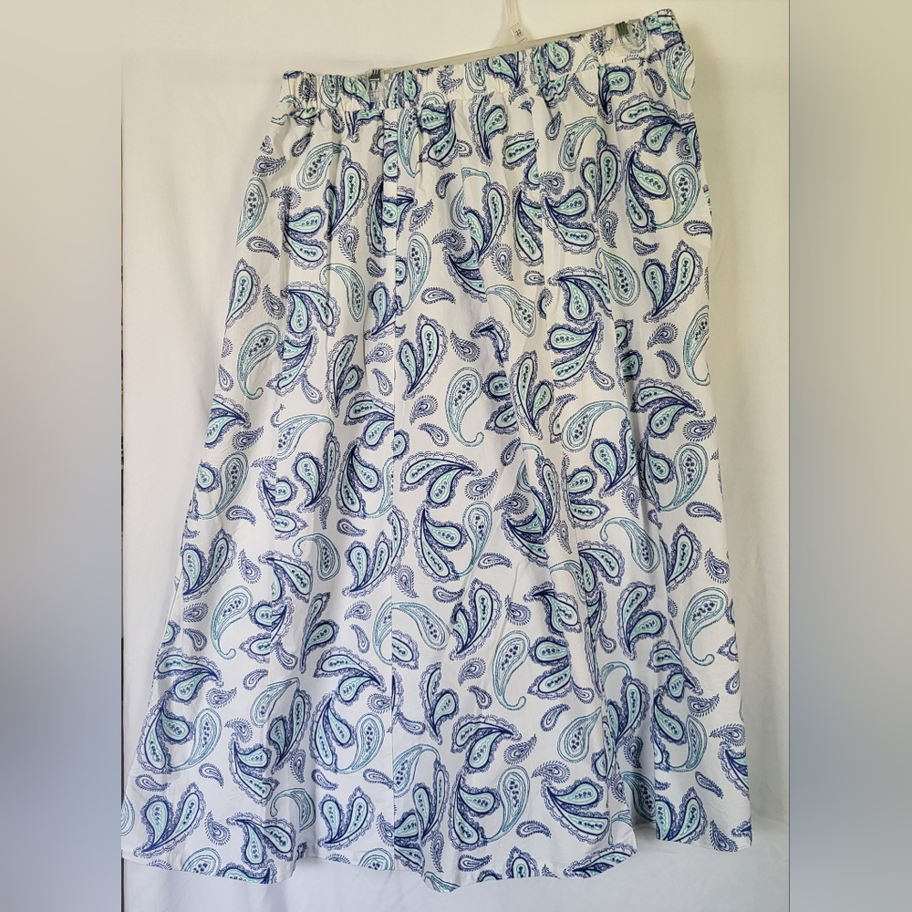 Jessica London Blue/White Paisley Skirt 20W